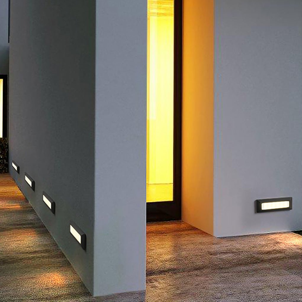 Modern Recessed Outdoor LED Step Lighting 9W Waterproof IP54 Stair and Path Lights for Exterior Deck and Walkway