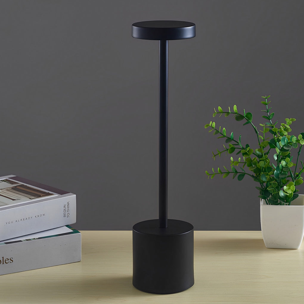 Modern Rechargeable LED Rod Table Lamp Cordless Bedside Desk Light with Touch Sensor