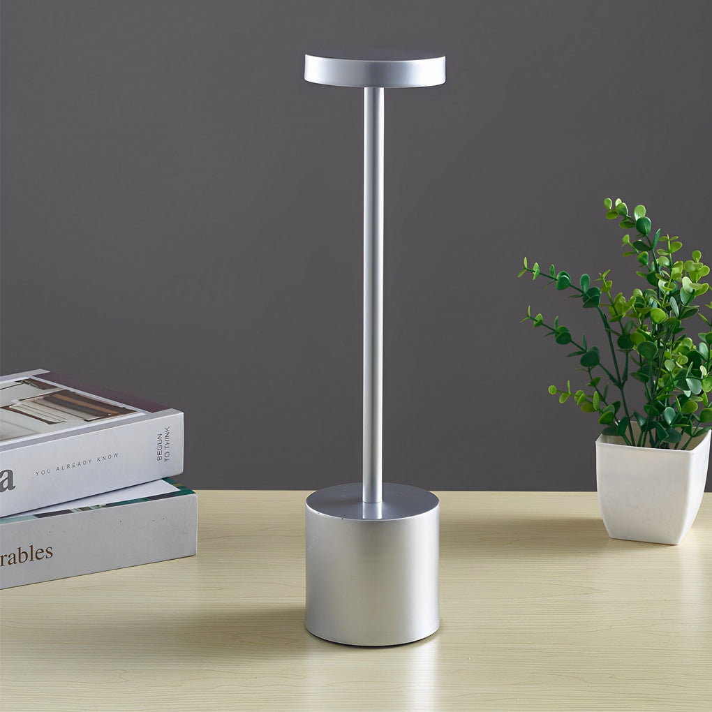 Modern Rechargeable LED Rod Table Lamp Cordless Bedside Desk Light with Touch Sensor