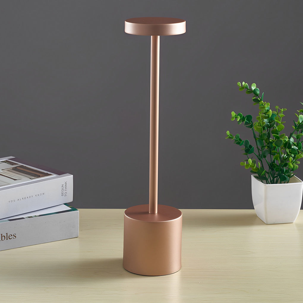 Modern Rechargeable LED Rod Table Lamp Cordless Bedside Desk Light with Touch Sensor