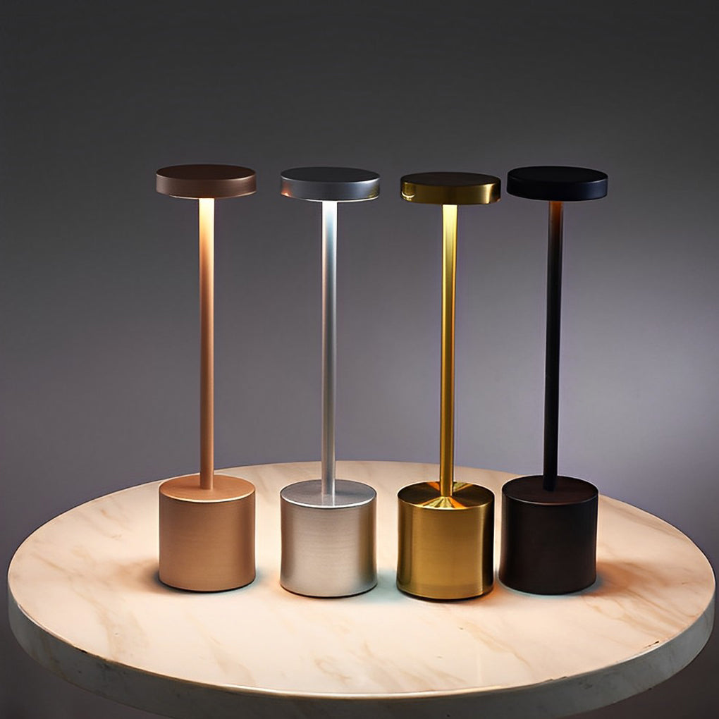 Modern Rechargeable LED Rod Table Lamp Cordless Bedside Desk Light with Touch Sensor