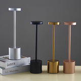 Modern Rechargeable LED Rod Table Lamp Cordless Bedside Desk Light with Touch Sensor