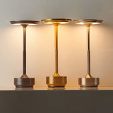Modern Rechargeable LED UFO Table Lamp Cordless Metal Slender Desk Light for Bedroom
