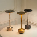 Modern Rechargeable LED UFO Table Lamp Cordless Metal Slender Desk Light for Bedroom