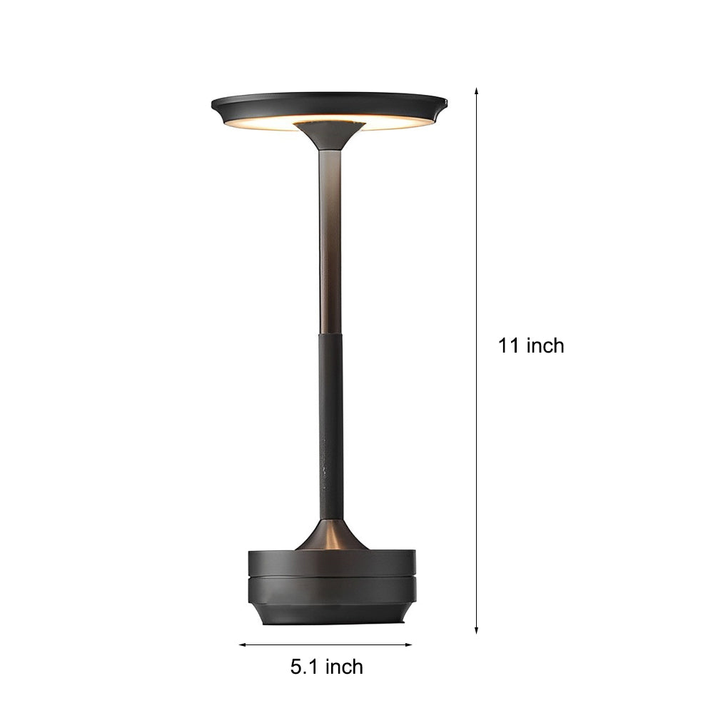 Modern Rechargeable LED UFO Table Lamp Cordless Metal Slender Desk Light for Bedroom