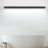 Modern Rectangle LED Bathroom Vanity Light with Downlight for Mirror Lighting in Silver or Black Finish