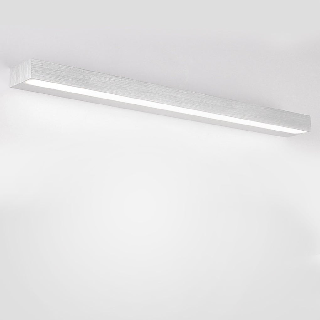 Modern Rectangle LED Bathroom Vanity Light with Downlight for Mirror Lighting in Silver or Black Finish