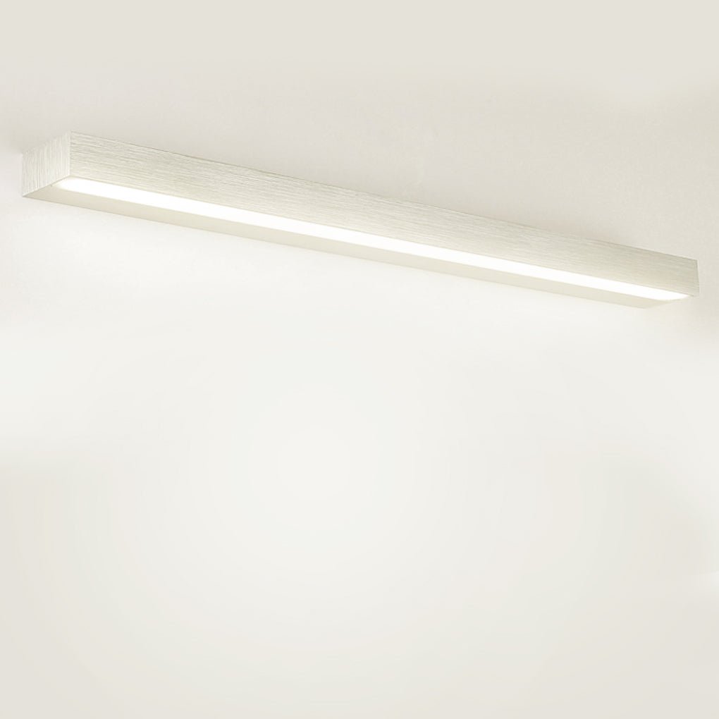Modern Rectangle LED Bathroom Vanity Light with Downlight for Mirror Lighting in Silver or Black Finish