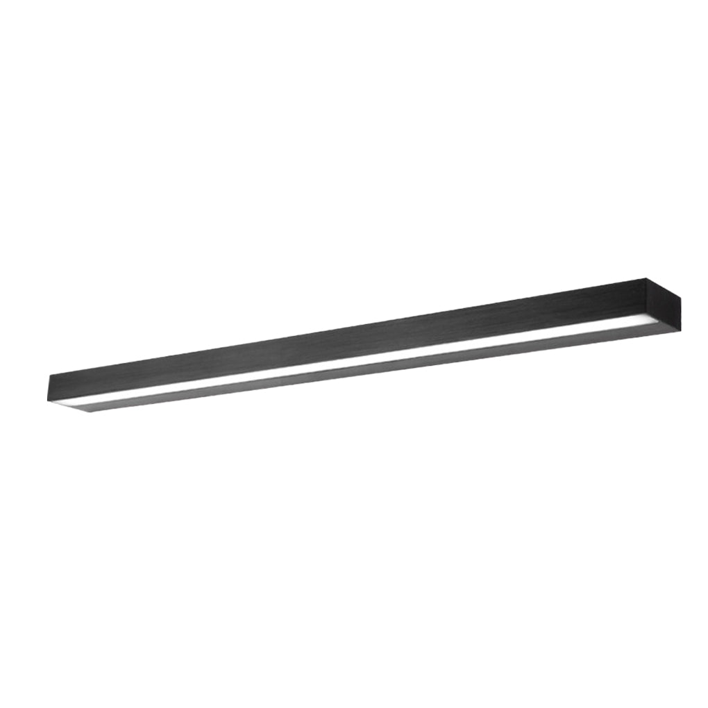 Modern Rectangle LED Bathroom Vanity Light with Downlight for Mirror Lighting in Silver or Black Finish