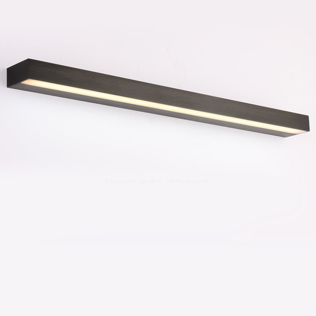 Modern Rectangle LED Bathroom Vanity Light with Downlight for Mirror Lighting in Silver or Black Finish