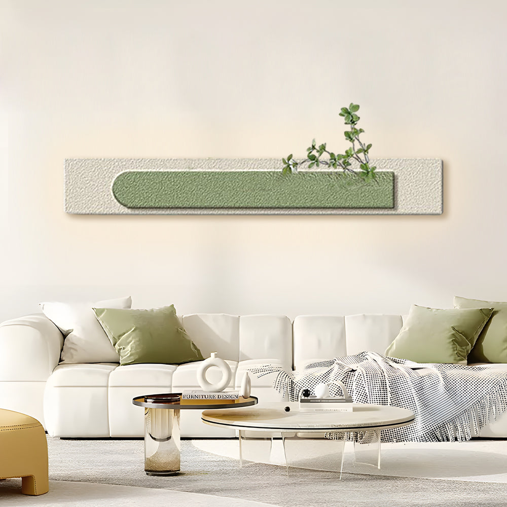 Modern Rectangular 3D Sandstone LED Wall Art Painting with Remote Control and USB Power