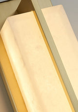Modern Rectangular Alabaster Wall Sconce Brass Indoor LED Vanity Light Fixture