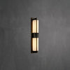 Modern Rectangular Alabaster Wall Sconce Brass Indoor LED Vanity Light Fixture