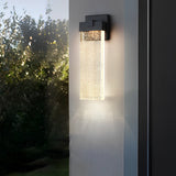 Modern Rectangular Bubble Crystal LED Outdoor Wall Sconce Waterproof Exterior Light Fixture