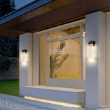 Modern Rectangular Bubble Crystal LED Outdoor Wall Sconce Waterproof Exterior Light Fixture