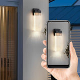 Modern Rectangular Bubble Crystal LED Outdoor Wall Sconce Waterproof Exterior Light Fixture