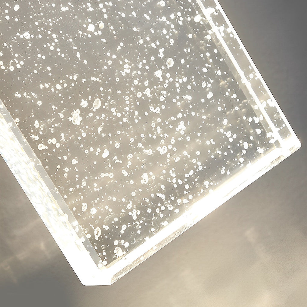 Modern Rectangular Bubble Crystal LED Outdoor Wall Sconce Waterproof Exterior Light Fixture