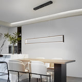 Modern Rectangular Frame LED Pendant Light Minimalist Hanging Chandelier for Dining Room