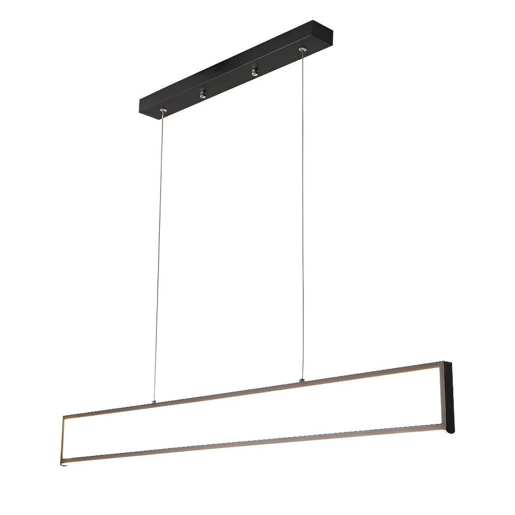 Modern Rectangular Frame LED Pendant Light Minimalist Hanging Chandelier for Dining Room