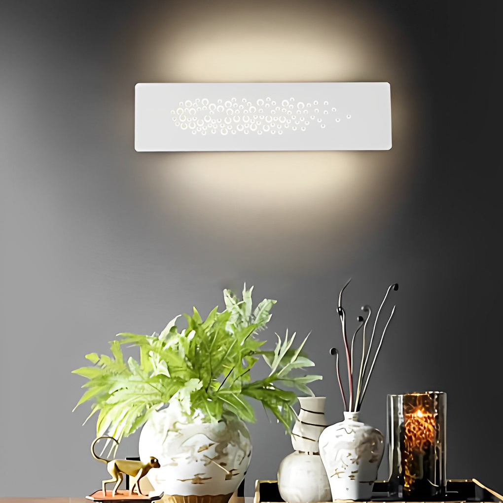 Modern Rectangular Hollow LED Wall Sconce Lighting for Bedroom and Corridors