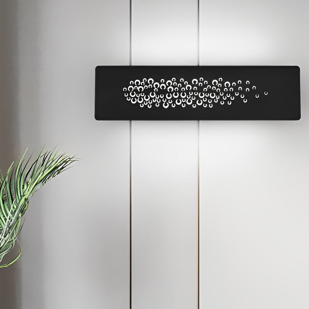 Modern Rectangular Hollow LED Wall Sconce Lighting for Bedroom and Corridors