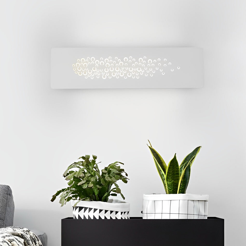 Modern Rectangular Hollow LED Wall Sconce Lighting for Bedroom and Corridors
