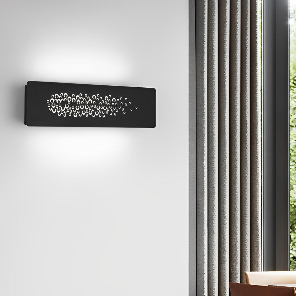 Modern Rectangular Hollow LED Wall Sconce Lighting for Bedroom and Corridors