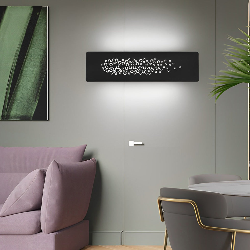 Modern Rectangular Hollow LED Wall Sconce Lighting for Bedroom and Corridors