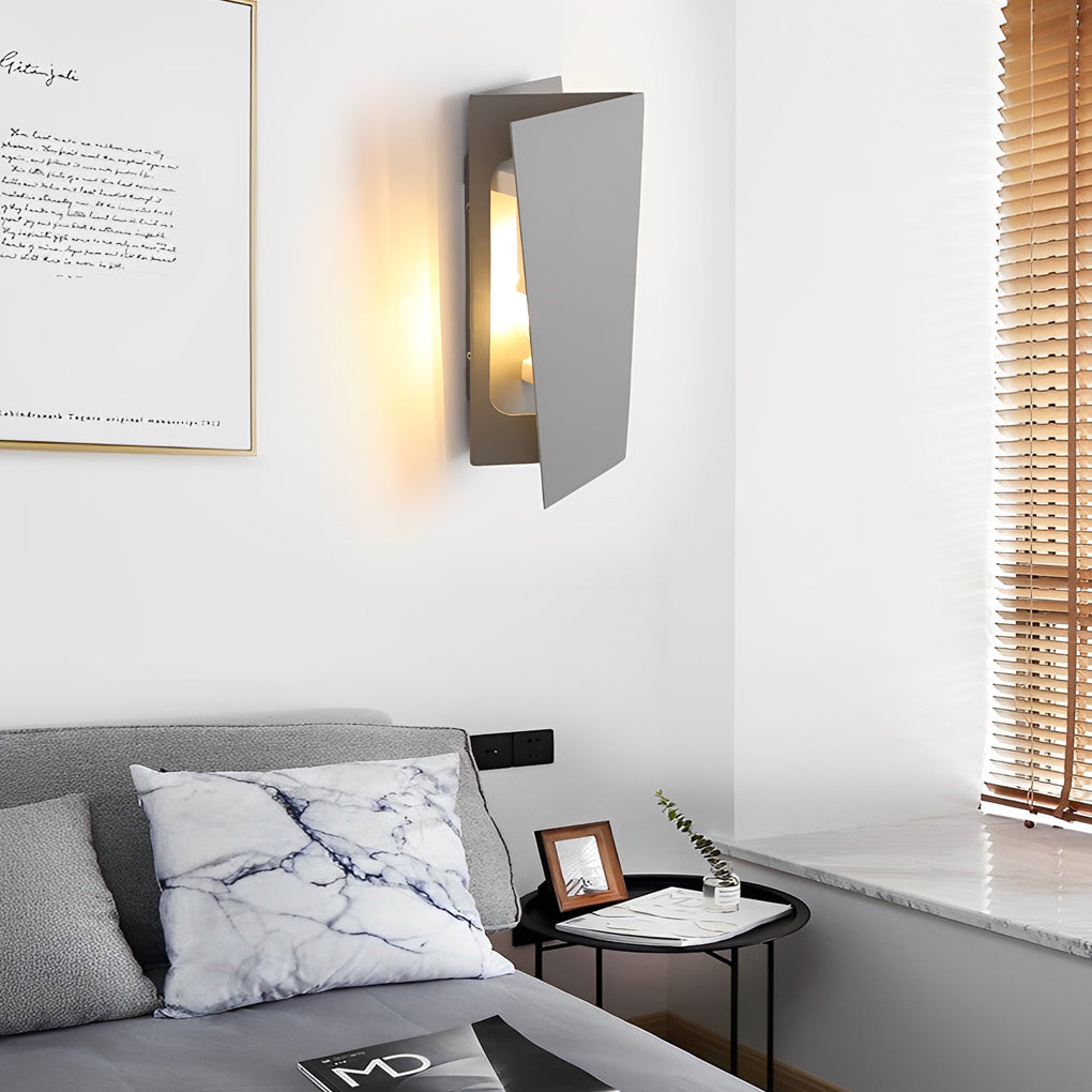 Modern Rectangular Iron LED Up and Down Wall Sconce Light Fixture for Indoor Hallways