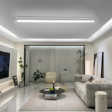 Modern Rectangular LED Flush Mount Ceiling Light Minimalist Linear Lighting in Black or White