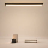 Modern Rectangular LED Flush Mount Ceiling Light Minimalist Linear Lighting in Black or White