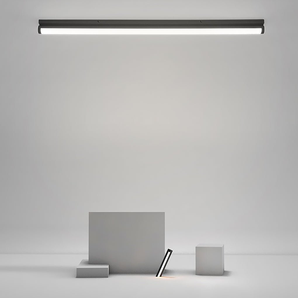 Modern Rectangular LED Flush Mount Ceiling Light Minimalist Linear Lighting in Black or White