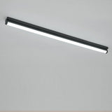 Modern Rectangular LED Flush Mount Ceiling Light Minimalist Linear Lighting in Black or White