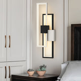 Modern Rectangular LED Indoor Wall Sconce Nordic Style Three Color Lighting Fixture