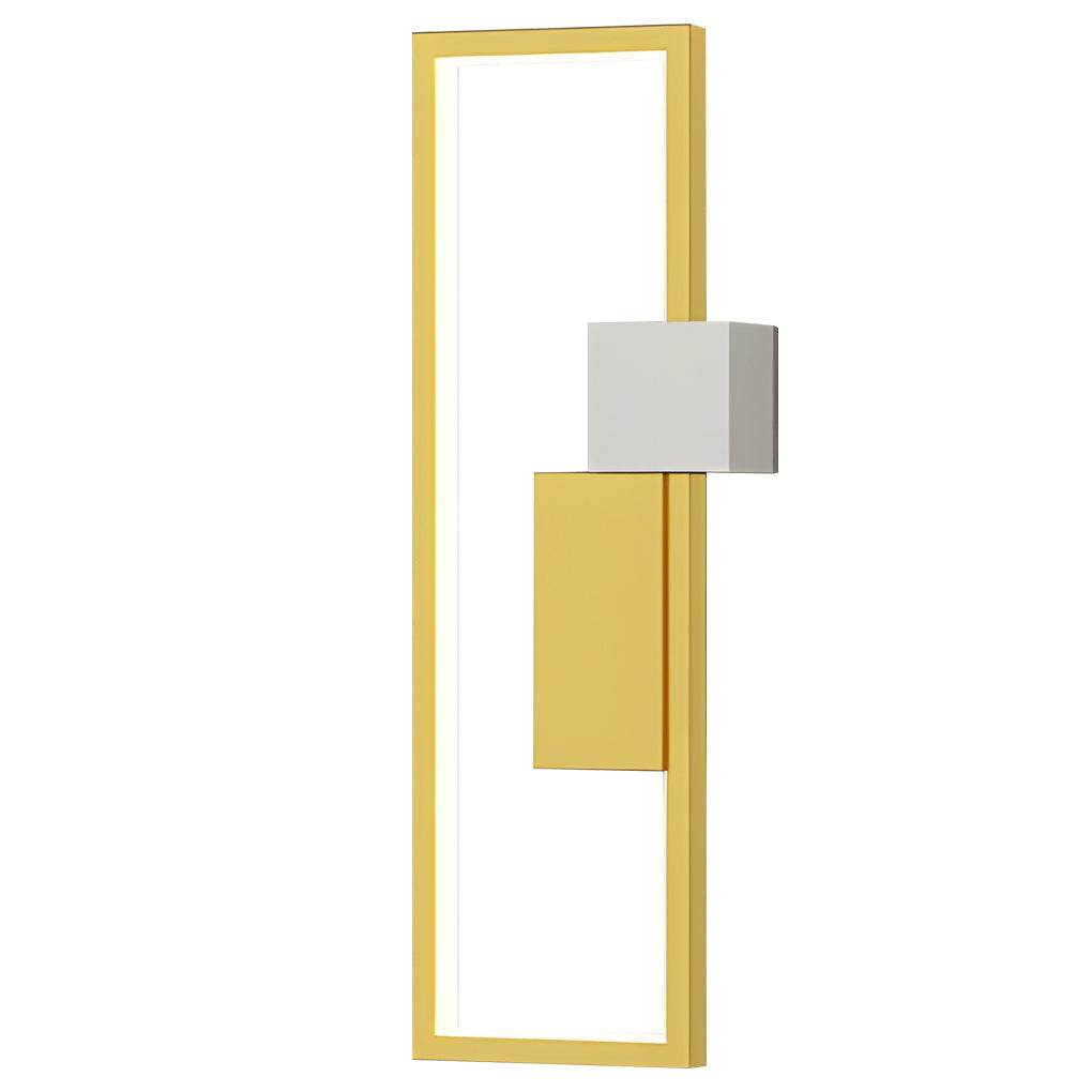 Modern Rectangular LED Indoor Wall Sconce Nordic Style Three Color Lighting Fixture