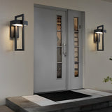 Modern Rectangular LED Outdoor Wall Lamp Waterproof Exterior Sconce in Matte Black Finish