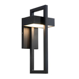 Modern Rectangular LED Outdoor Wall Lamp Waterproof Exterior Sconce in Matte Black Finish