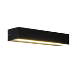Modern Rectangular LED Outdoor Wall Sconce in Matte Black Waterproof Porch Light