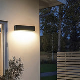 Modern Rectangular LED Outdoor Wall Sconce in Matte Black Waterproof Porch Light