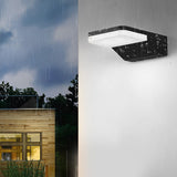 Modern Rectangular LED Outdoor Wall Sconce IP65 Waterproof Aluminum Exterior Porch Light in Black
