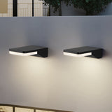 Modern Rectangular LED Outdoor Wall Sconce IP65 Waterproof Aluminum Exterior Porch Light in Black