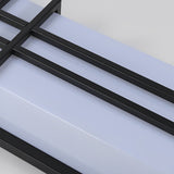 Modern Rectangular LED Outdoor Wall Sconce Waterproof Black Exterior Light Fixture for Yard and Villa