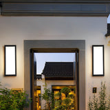 Modern Rectangular LED Outdoor Wall Sconce Waterproof Black Exterior Porch Light for Garden and Patio