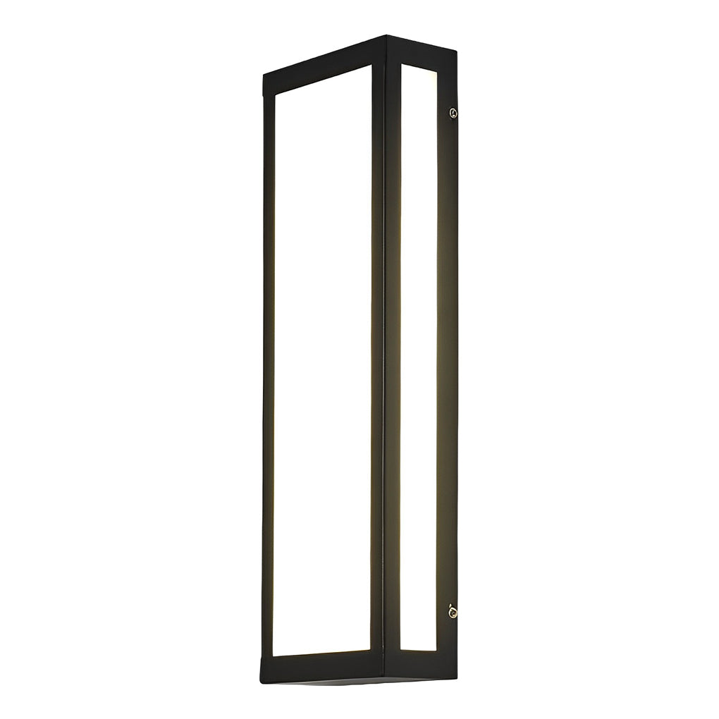Modern Rectangular LED Outdoor Wall Sconce Waterproof Black Exterior Porch Light for Garden and Patio