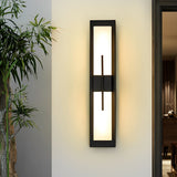 Modern Rectangular LED Outdoor Wall Sconce Waterproof Exterior Porch Light in Black