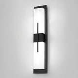 Modern Rectangular LED Outdoor Wall Sconce Waterproof Exterior Porch Light in Black