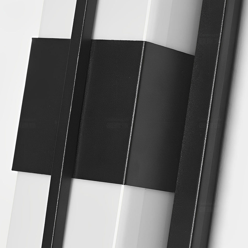 Modern Rectangular LED Outdoor Wall Sconce Waterproof Exterior Porch Light in Black