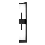 Modern Rectangular LED Outdoor Wall Sconce Waterproof Exterior Porch Light in Black
