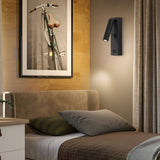 Modern Rectangular LED Wall Sconce with USB Charging Port and Manual Switch Bedside Reading Lamp