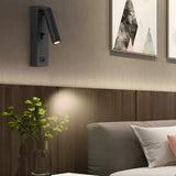 Modern Rectangular LED Wall Sconce with USB Charging Port and Manual Switch Bedside Reading Lamp